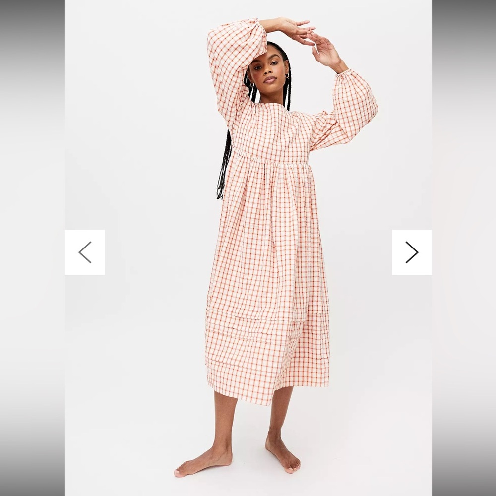 ISO Ghospell Sunrise Checkered Oversized Midi Dress